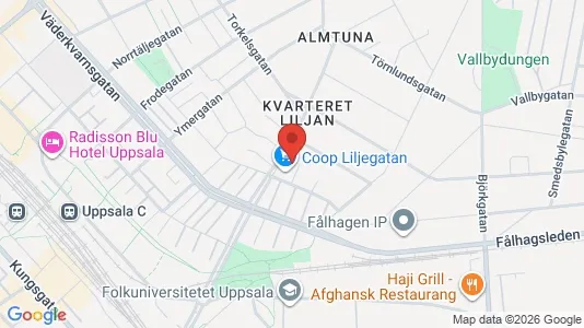 Lägenheter till salu i Uppsala - kort over placeringen