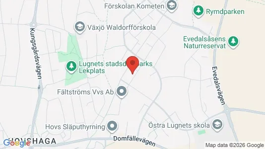 Lägenheter till salu i Växjö - kort over placeringen