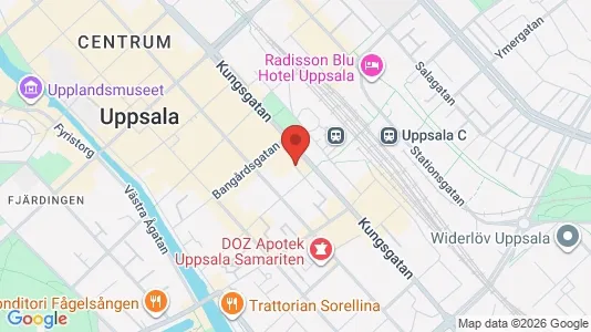 Lägenheter till salu i Uppsala - kort over placeringen