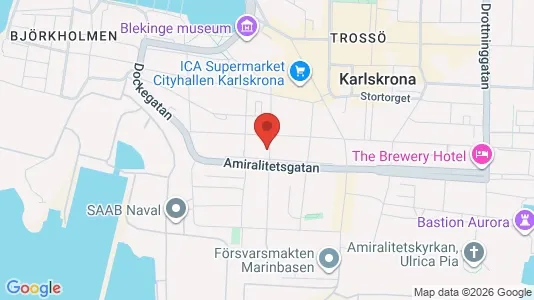 Lägenheter till salu i Karlskrona - kort over placeringen