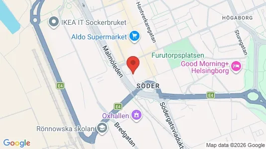Lägenheter till salu i Helsingborg - kort over placeringen