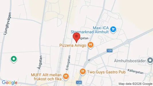 Lägenheter till salu i Älmhult - kort over placeringen