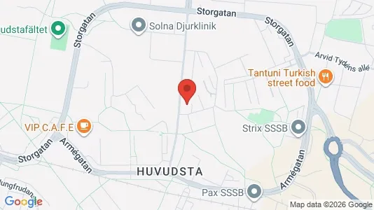 Lägenheter till salu i Solna - kort over placeringen