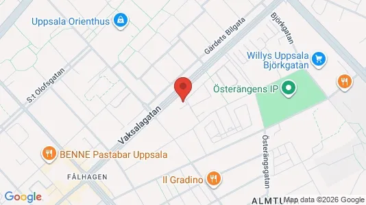 Lägenheter till salu i Uppsala - kort over placeringen