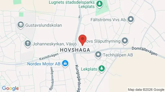 Bostadsrätter till salu i Växjö - kort over placeringen