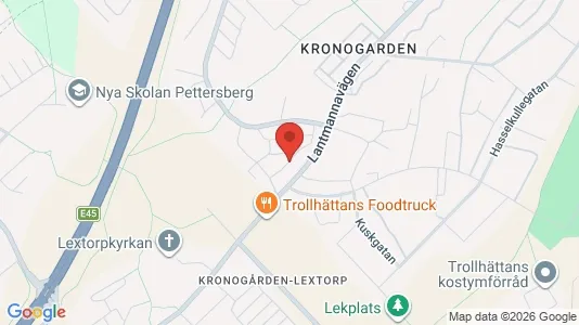 Bostadsrätter till salu i Trollhättan - kort over placeringen