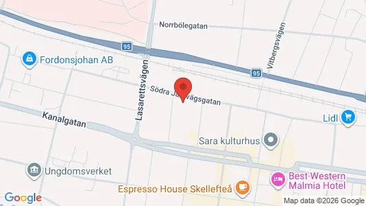 Lägenheter till salu i Skellefteå - kort over placeringen