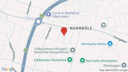 Bostadsrätter till salu i Skellefteå - kort over placeringen