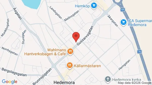 Bostadsrätter till salu i Hedemora - kort over placeringen