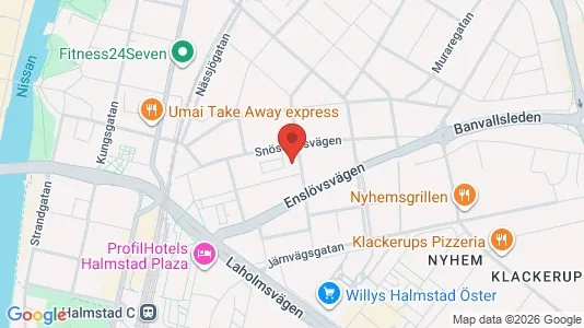 Bostadsrätter till salu i Halmstad - kort over placeringen