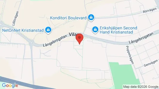 Bostadsrätter till salu i Kristianstad - kort over placeringen