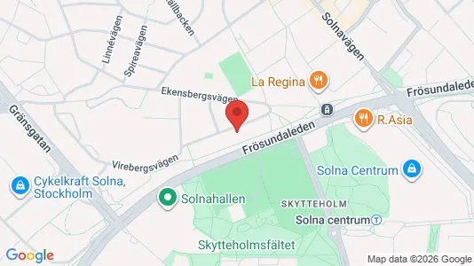 Lägenheter till salu i Solna - kort over placeringen