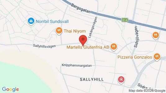 Lägenheter till salu i Sundsvall - kort over placeringen