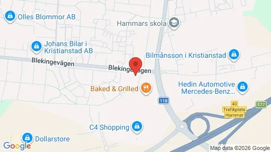 Lägenheter att hyra i Kristianstad - kort over placeringen