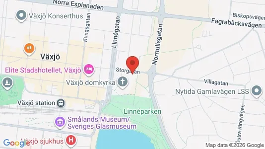 Lägenheter till salu i Växjö - kort over placeringen