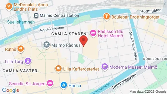 Lägenheter att hyra i Malmö Centrum - kort over placeringen
