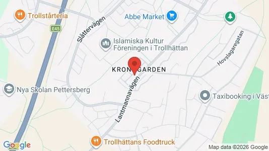Lägenheter att hyra i Trollhättan - kort over placeringen