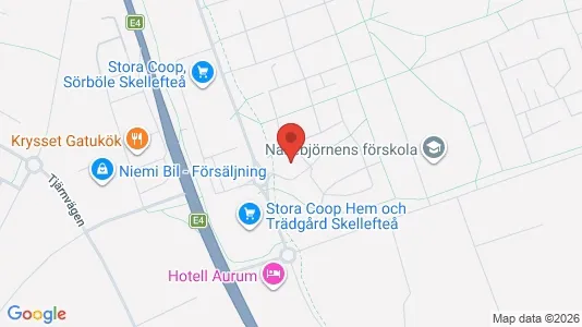 Bostadsrätter till salu i Skellefteå - kort over placeringen