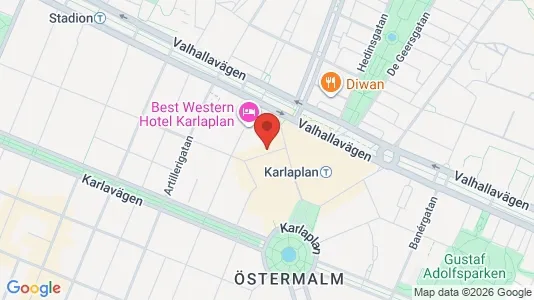 Lägenheter till salu i Östermalm - kort over placeringen