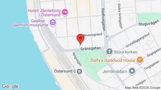 Bostadsrätter till salu i Östersund - kort over placeringen