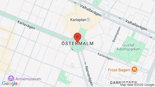 Bostadsrätter till salu i Östermalm - kort over placeringen