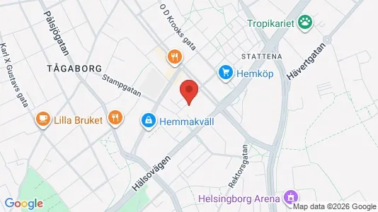 Bostadsrätter till salu i Helsingborg - kort over placeringen