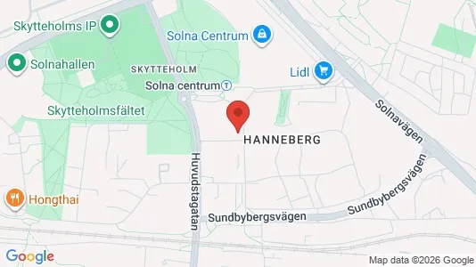 Lägenheter till salu i Solna - kort over placeringen