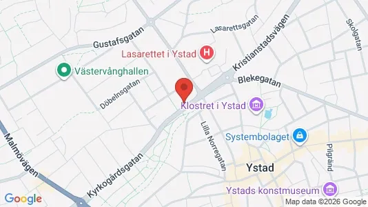Bostadsrätter till salu i Ystad - kort over placeringen