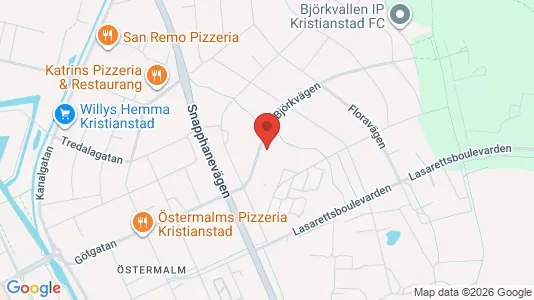 Lägenheter till salu i Kristianstad - kort over placeringen