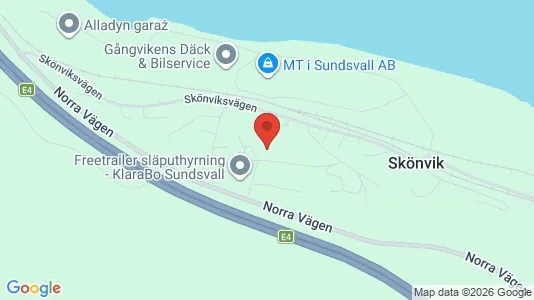 Lägenheter att hyra i Sundsvall - kort over placeringen