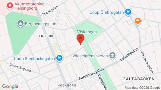 Lägenheter till salu i Helsingborg - kort over placeringen