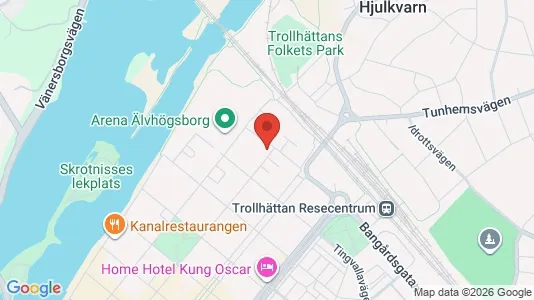 Bostadsrätter till salu i Trollhättan - kort over placeringen