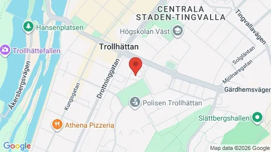 Bostadsrätter till salu i Trollhättan - kort over placeringen