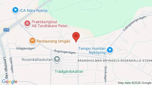 Bostadsrätter till salu i Nyköping - kort over placeringen