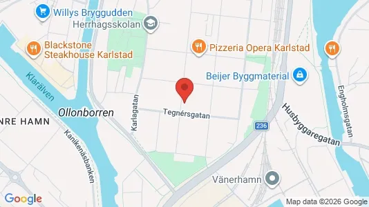Bostadsrätter till salu i Karlstad - kort over placeringen