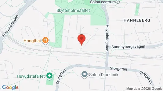 Bostadsrätter till salu i Solna - kort over placeringen