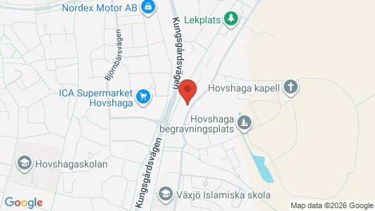 Bostadsrätter till salu i Växjö - kort over placeringen
