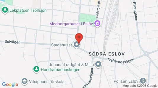 Bostadsrätter till salu i Eslöv - kort over placeringen
