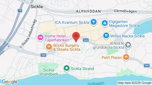 Bostadsrätter till salu i Nacka - kort over placeringen