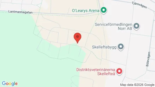 Bostadsrätter till salu i Skellefteå - kort over placeringen