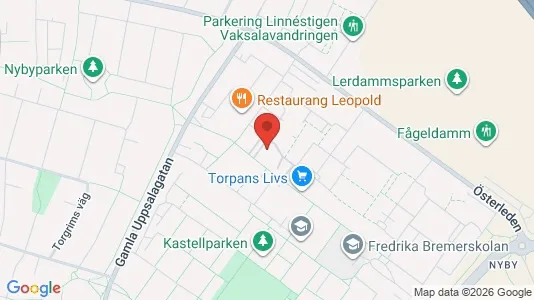 Bostadsrätter till salu i Uppsala - kort over placeringen