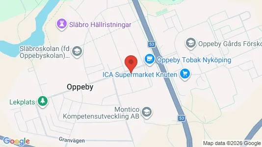 Bostadsrätter till salu i Nyköping - kort over placeringen