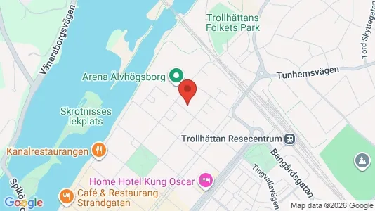 Bostadsrätter till salu i Trollhättan - kort over placeringen