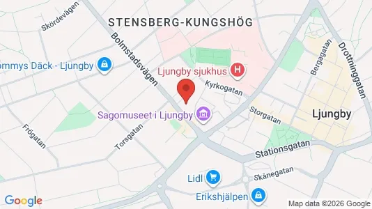 Bostadsrätter till salu i Ljungby - kort over placeringen