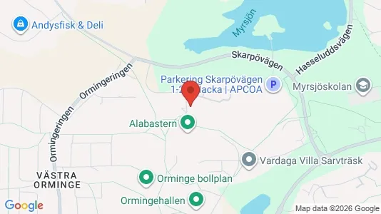 Bostadsrätter till salu i Nacka - kort over placeringen