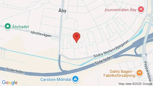 Bostadsrätter till salu i Mölndal - kort over placeringen