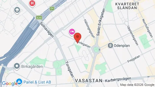 Bostadsrätter till salu i Vasastan - kort over placeringen