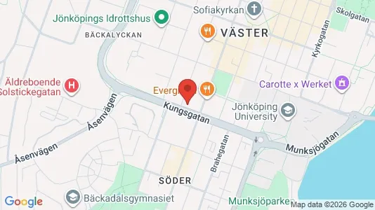 Bostadsrätter till salu i Jönköping - kort over placeringen