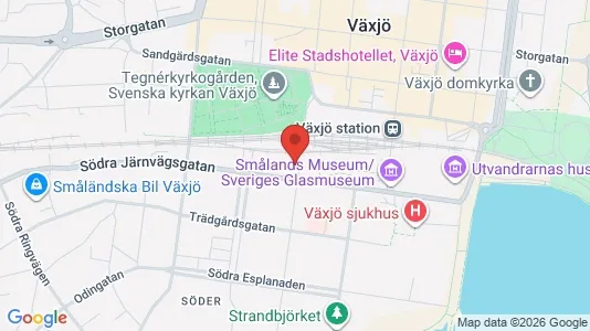 Bostadsrätter till salu i Växjö - kort over placeringen