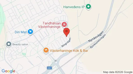 Bostadsrätter till salu i Haninge - kort over placeringen